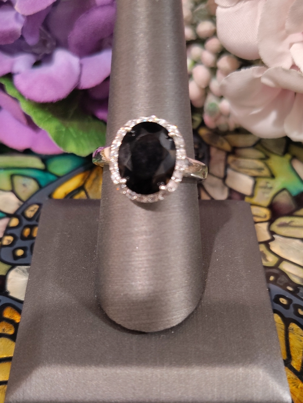 Onyx Halo Fashion Ring - 8 3/4
